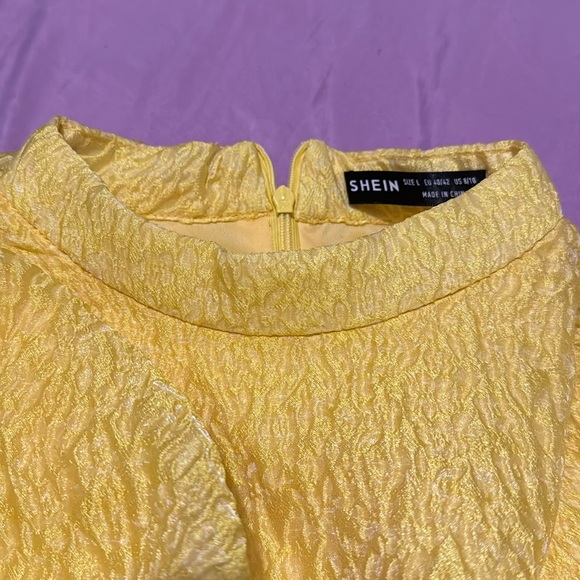 Mock Neck Lantern Sleeve Smock Dress - Picture 6 of 6